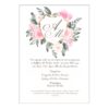 Προσκλητήριο Γάμου Με Θέμα Τριαντάφυλλα Ροζ Σε Γραμμικό Χρυσό Περίγραμμα