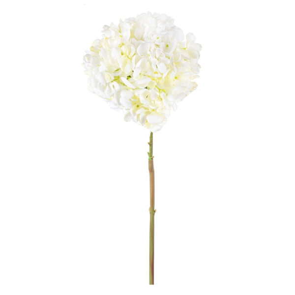 Τεχνητό Φυτό Ορτανσία Μονόκλωνη Λευκό 62 εκ