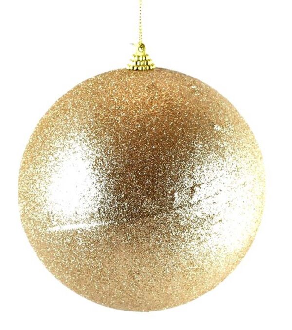 Χριστουγεννιάτικη Διακοσμητική Μπάλα Άθραυστη Με Γκλίτερ D8 cm Χρυσή