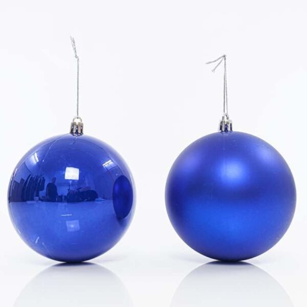 Χριστουγεννιάτικη Διακοσμητική Μπάλα Πλαστική Σετ 6 Τεμαχίων D10 cm Μπλε