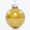Χριστουγεννιάτικη Διακοσμητική Μπάλα Πλαστική Με Γκλίτερ Σετ 6 Τεμαχίων D8 cm Μπρονζέ