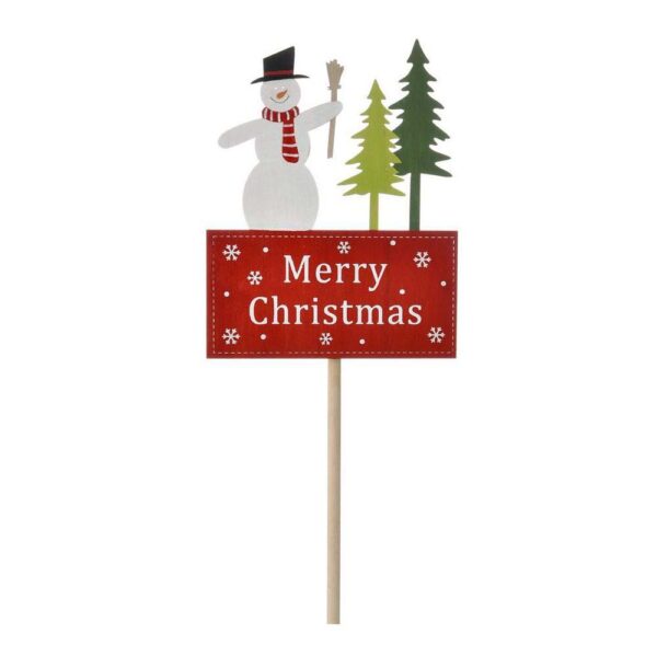 Χριστουγεννιάτικη Διακοσμητική Πινακίδα Με Χιονάνθρωπο H55xD15 cm