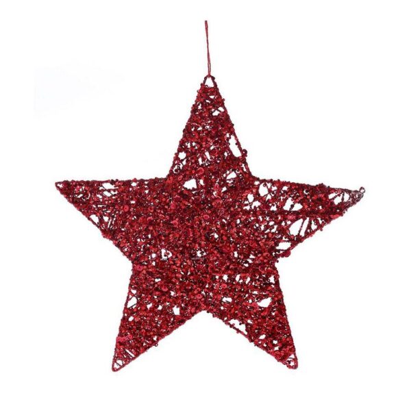 Χριστουγεννιάτικο Διακοσμητικό Κρεμαστό Αστέρι D25 cm Κόκκινο