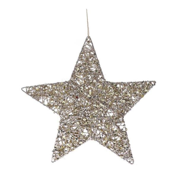 Χριστουγεννιάτικο Διακοσμητικό Αστέρι Κρεμαστό H20 cm Μπρονζέ