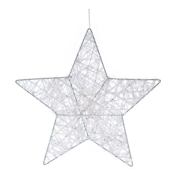 Χριστουγεννιάτικο Διακοσμητικό Αστέρι Κρεμαστό H25 cm Λευκό