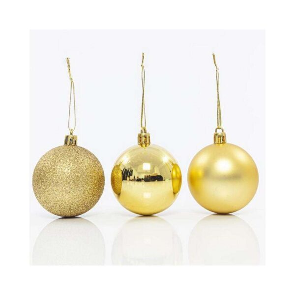 Χριστουγεννιάτικη Διακοσμητική Μπάλα Πλαστική Σετ 6 Τεμαχίων D6 cm Χρυσή