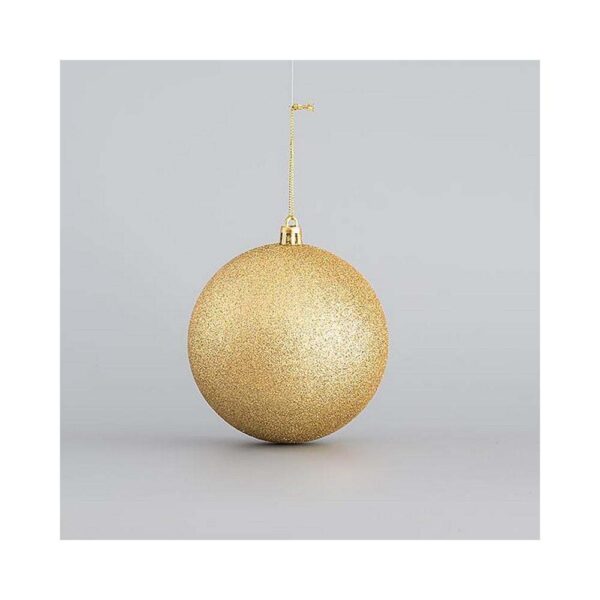 Χριστουγεννιάτικη Διακοσμητική Μπάλα Πλαστική Με Γκλίτερ Σετ 6 Τεμαχίων D10 cm Χρυσή