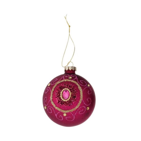 Χριστουγεννιάτικη Διακοσμητική Μπάλα Γυάλινη D8 cm Ροζ