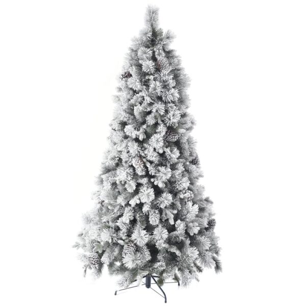 Χριστουγεννιάτικο Δέντρο Χιονισμένο Frosted Pine Πράσινο με Κουκουνάρια H150xD83 cm με 856 Άκρες - 67523