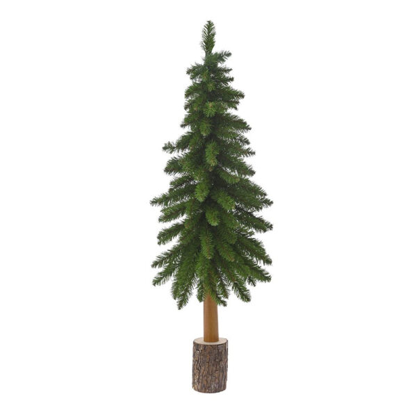 Χριστουγεννιάτικο Διακοσμητικό Δεντράκι Πράσινο σε Ξύλινο Κορμό H100 cm - 73093