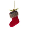 Χριστουγεννιάτικο Διακοσμητικό Κρεμαστό Στολίδι Υφασμάτινο Μπότα με Γούνα 11x13 cm Κόκκινο - 81800