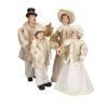 Χριστουγεννιάτικη Διακοσμητική Οικογένεια Χορωδία Με 4 Στοιχεία 85 cm Με Εκρού - Χρυσά Ρούχα
