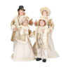 Χριστουγεννιάτικη Διακοσμητική Οικογένεια Χορωδία Με 4 Στοιχεία 68 cm Με Εκρού - Χρυσά Ρούχα