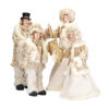 Χριστουγεννιάτικη Διακοσμητική Οικογένεια Χορωδία Με 4 Στοιχεία 46 cm Με Εκρού - Χρυσά Ρούχα