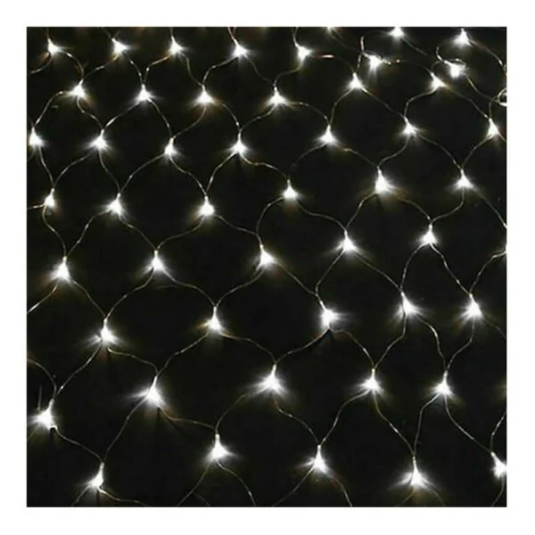 Λαμπάκια Δίχτυ Επεκτεινόμενα 240 Led L2xH1,5 m Πράσινο Καλώδιο Λευκό Φως του Πάγου Εξωτερικού χώρου IP44 36V 7,2W