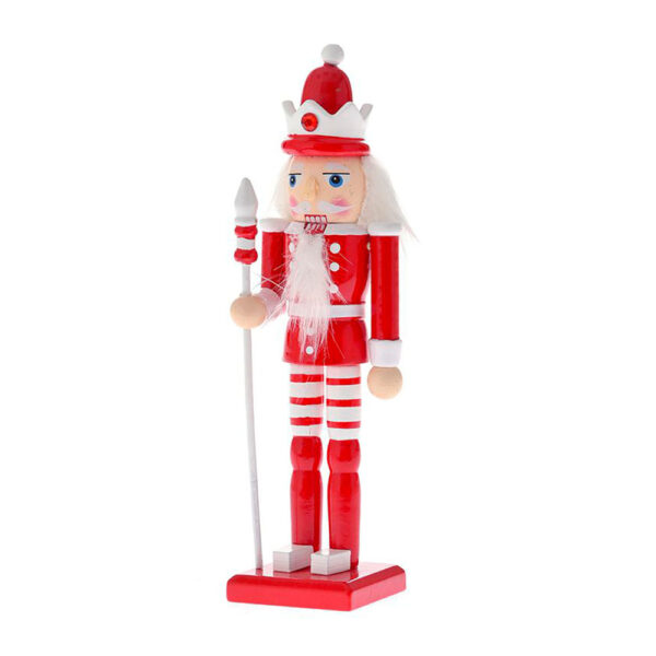 Χριστουγεννιάτικο Διακοσμητικό Κρεμαστό Στολίδι Καρυοθραύστης Ξύλινος 5x5x18 cm Κόκκινο-Λευκό - 82079