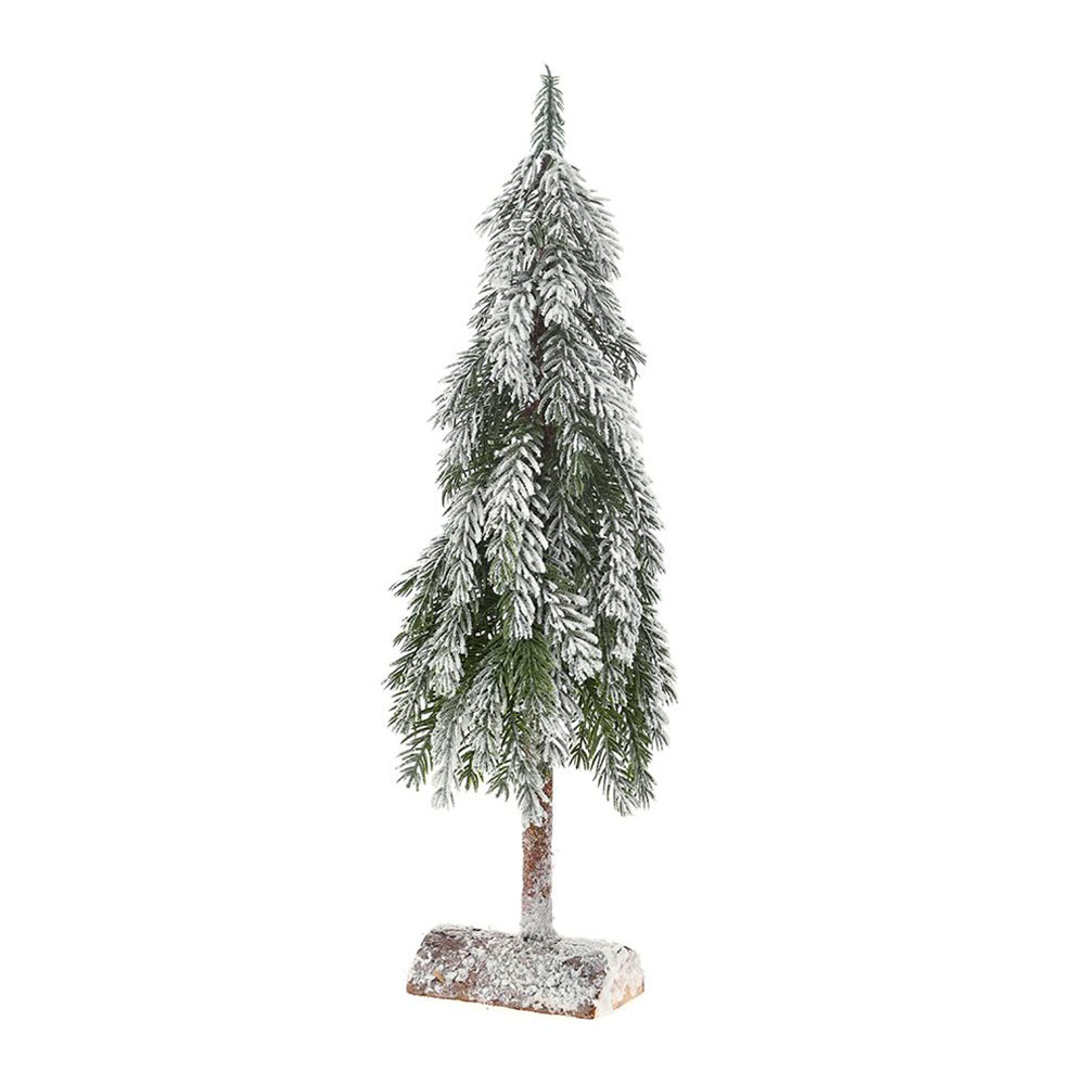 Χριστουγεννιάτικο Δέντρο Πράσινο Χιονισμένο Σε Ξύλινη Βάση 60 cm - 82181