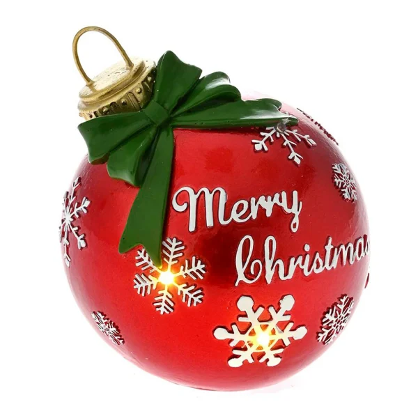 Χριστουγεννιάτικη Διακοσμητική Μπάλα Με Σχέδια Κόκκινη D12xH13 cm - 82251