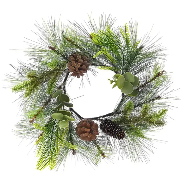 Χριστουγεννιάτικο Διακοσμητικό Στεφάνι Με Κουκουνάρια Πράσινο 30 cm - 82710