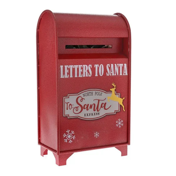 Χριστουγεννιάτικο Διακοσμητικό Μεταλλικό Γραμματοκιβώτιο Κόκκινο L35xW22xH62 cm - 82818
