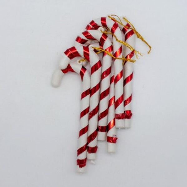 Χριστουγεννιάτικο Διακοσμητικό Πακέτο 6τεμ Lollipops(Γλειφιτζούρια) 13 cm Λευκό/Κόκκινο CD21-JK104
