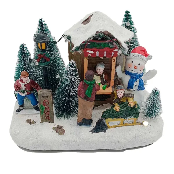 Χριστουγεννιάτικο Διακοσμητικό Σκηνικό Χιονάνθρωπος -Μπαταρίας - L12xW14xH15cm