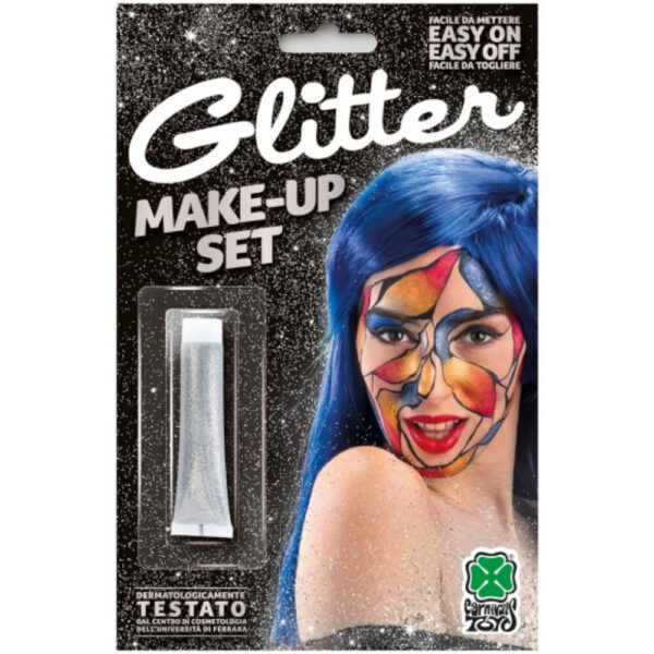 Αποκριάτικο MakeUp Glitter Ασημί