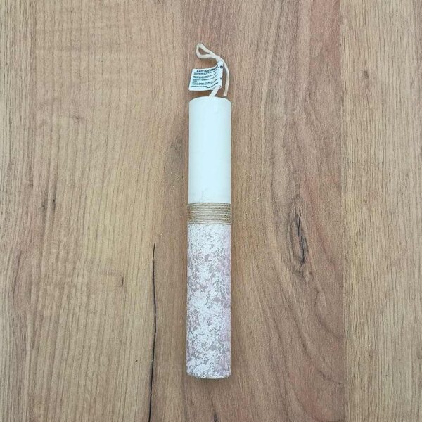 Πασχαλινή Λαμπάδα Αρωματική Λευκή Στολισμένη Χρωματιστή Ροζ 19cm