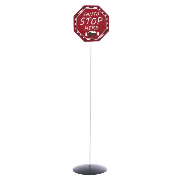 Μεταλλικη Ταμπελα Santa Stop Here 25Χ115Εκ