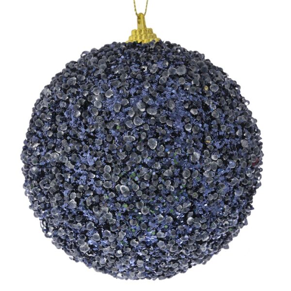 Μπλε Σκουρη Glitter Μπαλα 10Εκ Σετ 4