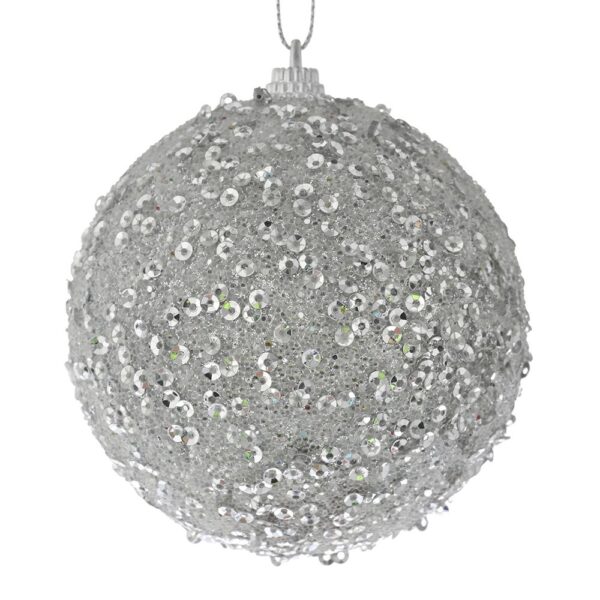 Ασημι Glitter Μπαλα 8Εκ Σετ 6