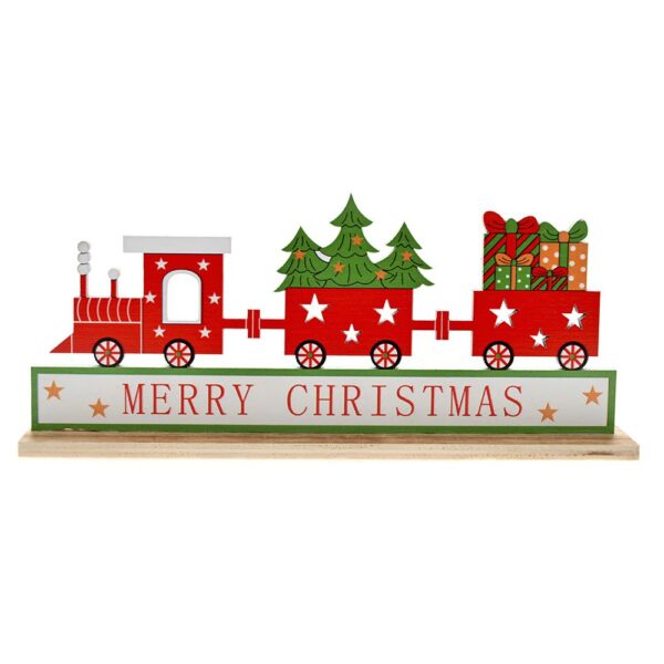 Ξυλινο Τραινο Merry Christmas Σε Ξυλινη Βαση 18.5Χ4Χ8Εκ
