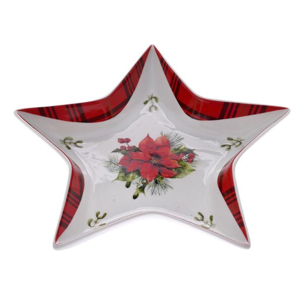 Poinsettia Αστερι Πιατο Πορσελανης 19Εκ