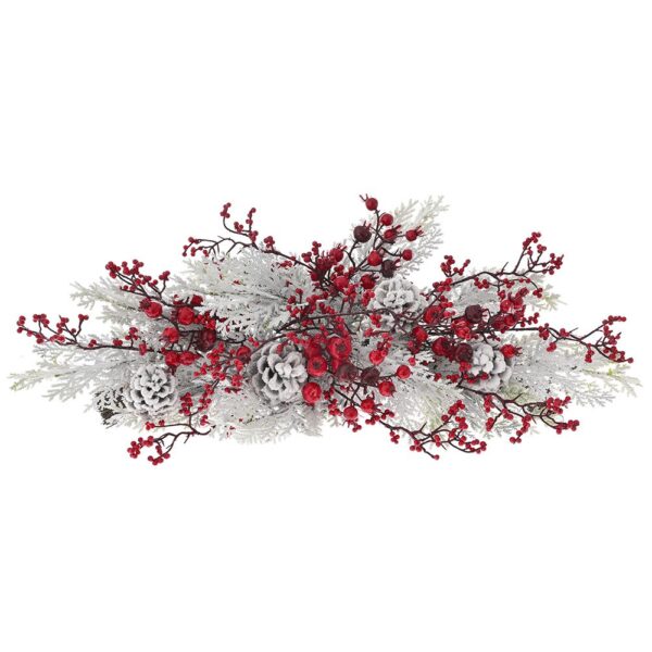 Χιονισμενη Αψιδα Με Kokkina Berries Και Κουκουναρια 60Εκ