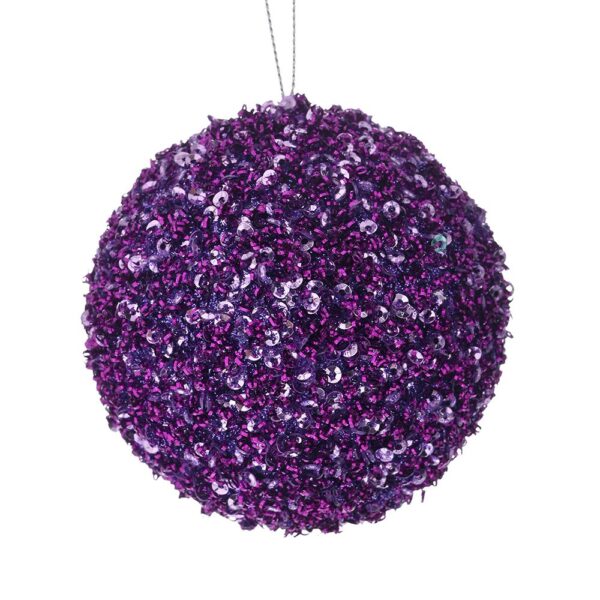 Μωβ Glitter Foam Μπαλα 8Εκ