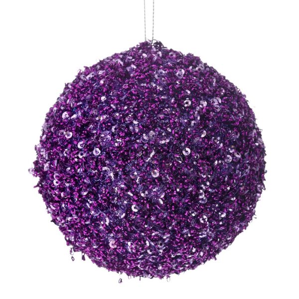 Μωβ Glitter Foam Μπαλα 12Εκ