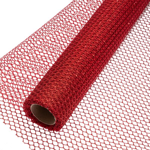 Υφασμα Glitter Fence  50Cmx5M Κοκκινο