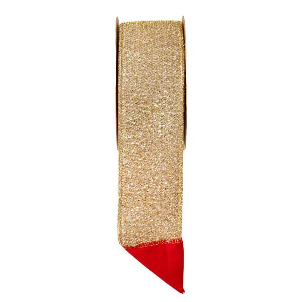 Κορδ.Alumin Χρυσο-Κοκκινο With Bagging Velvet 6,7Cmx4,5M