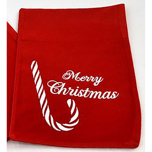 Πουγκι Βελουδο Merry Christmas Lolipop Kokk-Λευκο 20Cmx30Cm