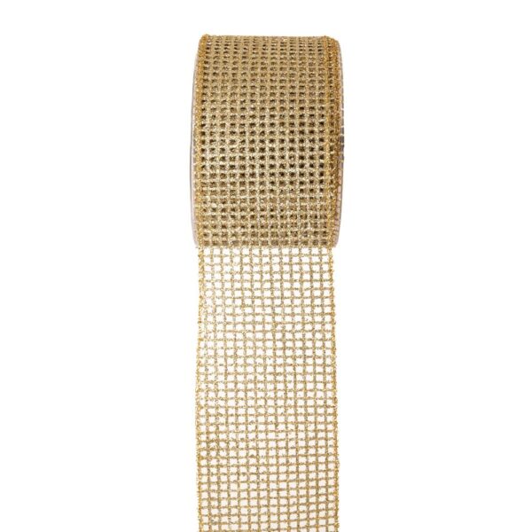 Κορδ.Glitter Grid 6,7Cmx9M Χρυσο