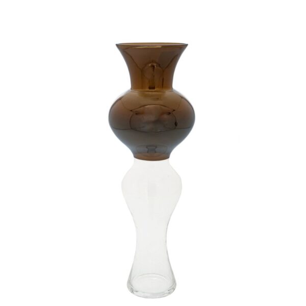 Smoky Brown Γυαλινο Βαζο 17Χ50Εκ
