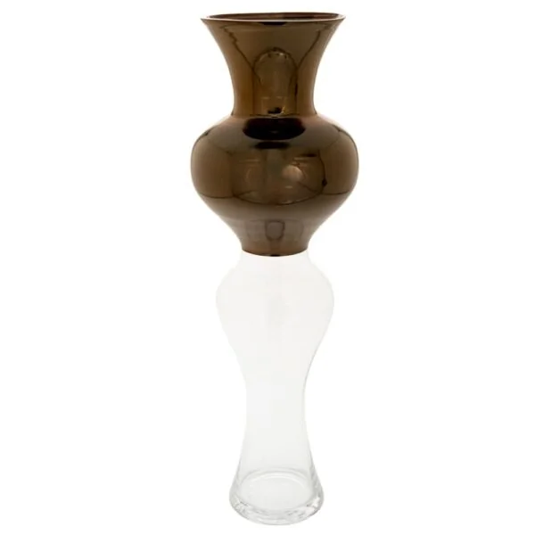 Smoky Brown Γυαλινο Βαζο 20Χ60Εκ