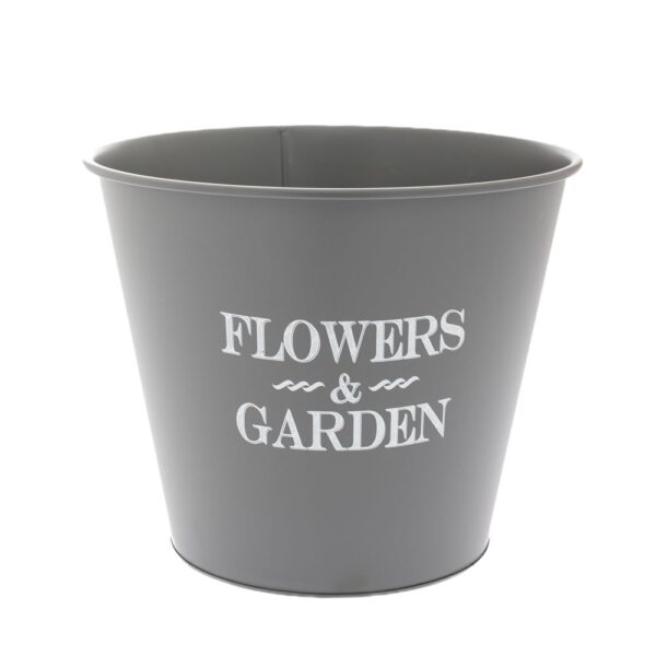 Γκρι Μεταλλικο Κουβαδακι 30Χ25Εκ (Flower And Garden)