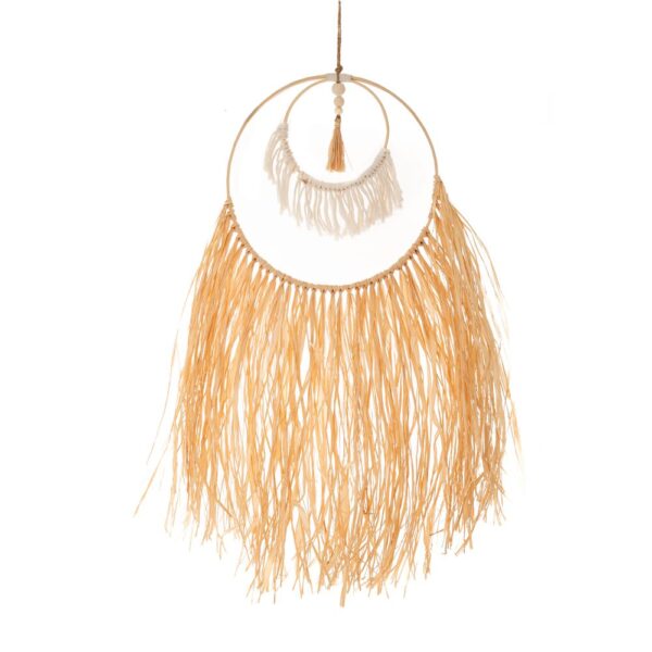 Boho Μακραμε Deco Κρεμαστο Με Raffia 30X72Ek