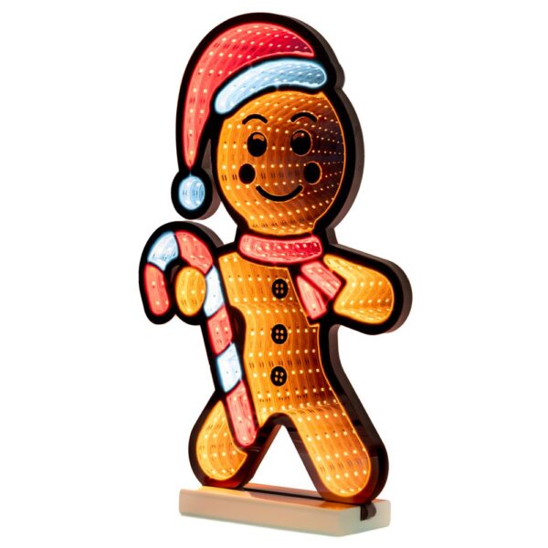 Infinity Φωτιζομενο Gingerbread 41Χ60Εκ Διπλης Οψης Σε Ξυλινη Βαση