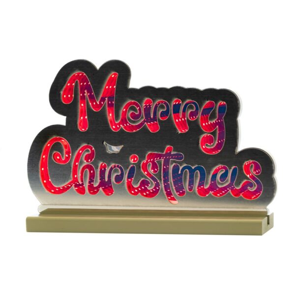 Infinity Φωτιζομενο Merry Christmas 32Χ21Εκ Διπλης Οψης  Σε Ξυλινη Βαση