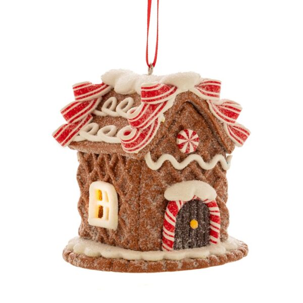 Καφε Σπιτακι Gingerbread Με Led Φως Κρεμαστο Στολιδι 7Χ7Χ7Εκ