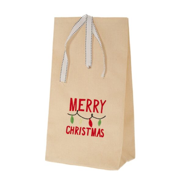 Εκρου Υφασματινο Πουγγι 19Χ13Χ35.5Εκ Merry Chistmas