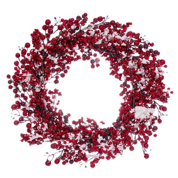 Στεφανι Με Κοκκινα Berries Και Χιονι 55Εκ