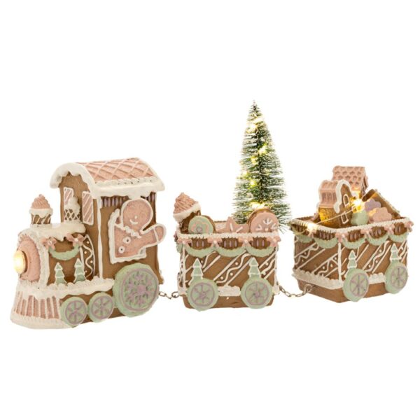Τραινο Gingerbread Με Led Φως Μπαταριας 28Χ7.5Χ15.5Ek